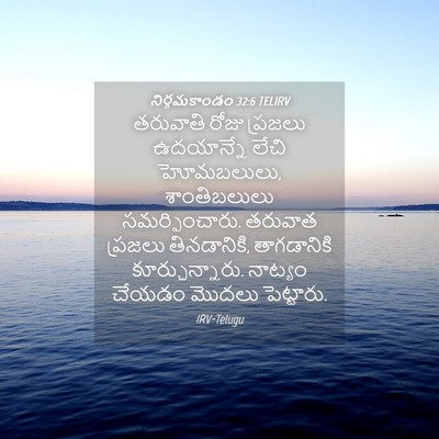 Picture 04 - నిర్గమకాండం 32:6 TELIRV - తరువాతి రోజు - Bible Verse Picture