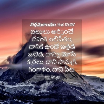 Picture 04 - నిర్గమకాండం 35:16 TELIRV - బలులు అర్పించే - Bible Verse Picture