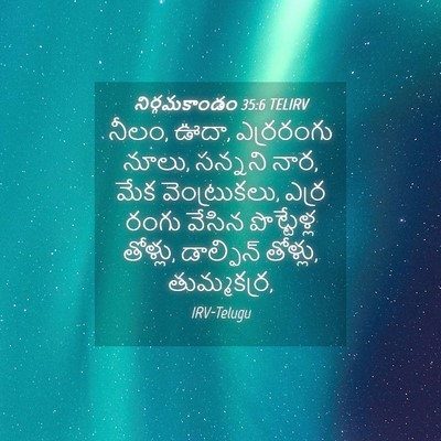 Picture 04 - నిర్గమకాండం 35:6 TELIRV - నీలం, ఊదా, ఎర్రరంగు - Bible Verse Picture