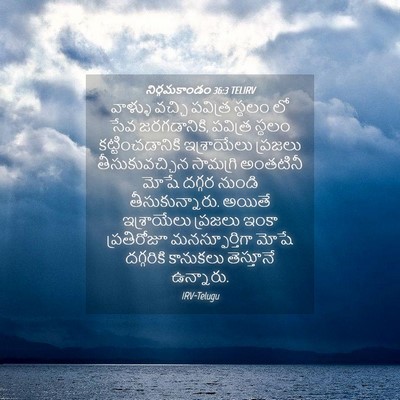Picture 04 - నిర్గమకాండం 36:3 TELIRV - వాళ్ళు వచ్చి - Bible Verse Picture