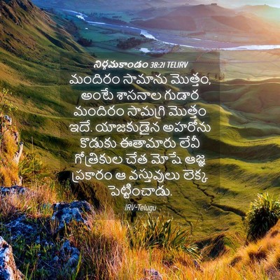 Picture 04 - నిర్గమకాండం 38:21 TELIRV - మందిరం సామాను - Bible Verse Picture