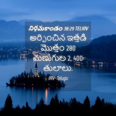 Picture 04 - నిర్గమకాండం 38:29 TELIRV - అర్పించిన ఇత్తడి - Bible Verse Picture