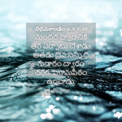 Picture 04 - నిర్గమకాండం 40:28 TELIRV - మందిర ద్వారానికి - Bible Verse Picture