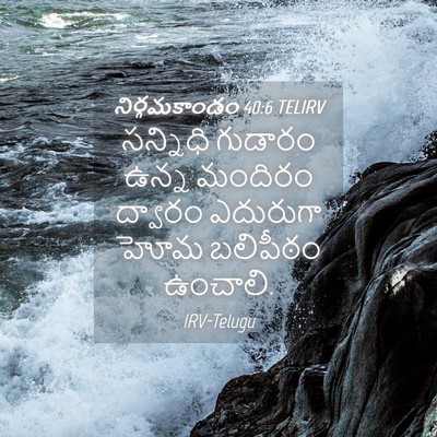 Picture 04 - నిర్గమకాండం 40:6 TELIRV - సన్నిధి గుడారం - Bible Verse Picture