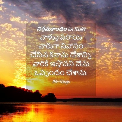 Picture 04 - నిర్గమకాండం 6:4 TELIRV - వాళ్ళు పరాయి - Bible Verse Picture