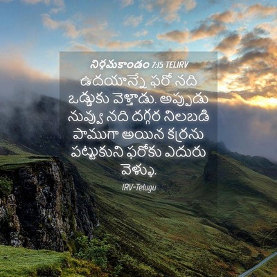 Picture 04 - నిర్గమకాండం 7:15 TELIRV - ఉదయాన్నే ఫరో నది - Bible Verse Picture
