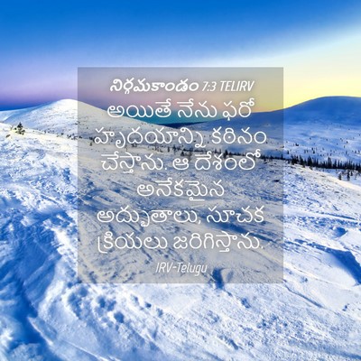 Picture 04 - నిర్గమకాండం 7:3 TELIRV - అయితే నేను ఫరో - Bible Verse Picture