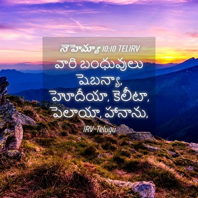 Picture 04 - నెహెమ్యా 10:10 TELIRV - వారి బంధువులు - Bible Verse Picture