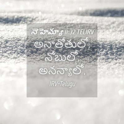 Picture 04 - నెహెమ్యా 11:32 TELIRV - అనాతోతులో, నోబులో, - Bible Verse Picture