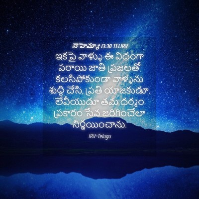 Picture 04 - నెహెమ్యా 13:30 TELIRV - ఇకపై వాళ్ళు ఈ - Bible Verse Picture