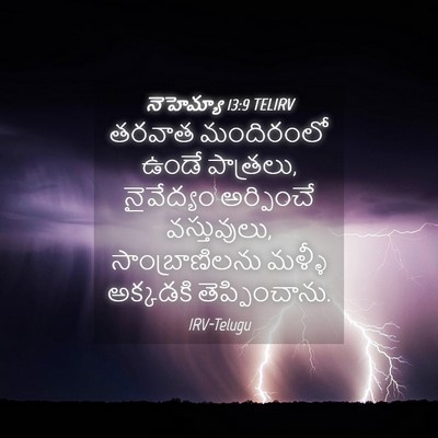 Picture 04 - నెహెమ్యా 13:9 TELIRV - తరవాత మందిరంలో - Bible Verse Picture