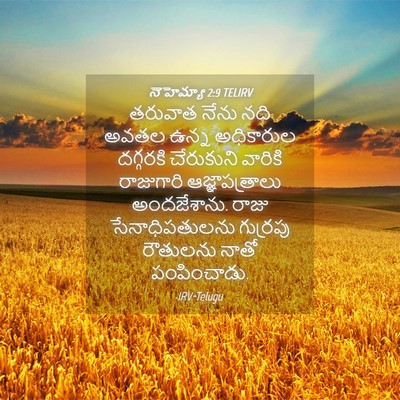 Picture 04 - నెహెమ్యా 2:9 TELIRV - తరువాత నేను నది - Bible Verse Picture