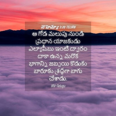 Picture 04 - నెహెమ్యా 3:20 TELIRV - ఆ గోడ మలుపు నుండి - Bible Verse Picture
