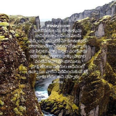 Picture 04 - నెహెమ్యా 5:5 TELIRV - మా కొడుకులను, - Bible Verse Picture
