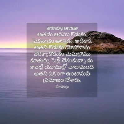 Picture 04 - నెహెమ్యా 6:18 TELIRV - అతడు ఆరహు కొడుకు, - Bible Verse Picture