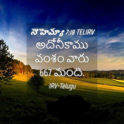 Picture 04 - నెహెమ్యా 7:18 TELIRV - అదోనీకాము వంశం - Bible Verse Picture