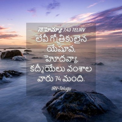 Picture 04 - నెహెమ్యా 7:43 TELIRV - లేవీ గోత్రికులైన - Bible Verse Picture