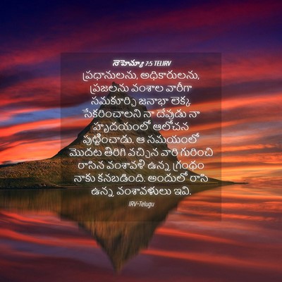 Picture 04 - నెహెమ్యా 7:5 TELIRV - ప్రధానులను, - Bible Verse Picture