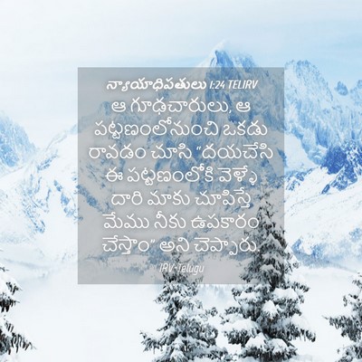 Picture 04 - న్యాయాధిపతులు 1:24 TELIRV - ఆ గూఢచారులు, ఆ - Bible Verse Picture