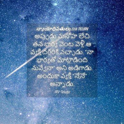 Picture 04 - న్యాయాధిపతులు 13:11 TELIRV - అప్పుడు మనోహ లేచి - Bible Verse Picture