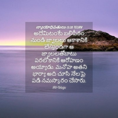 Picture 04 - న్యాయాధిపతులు 13:20 TELIRV - అదేమిటంటే బలిపీఠం - Bible Verse Picture