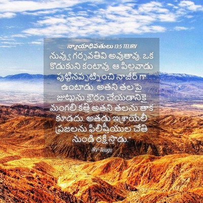 Picture 04 - న్యాయాధిపతులు 13:5 TELIRV - నువ్వు గర్భవతివి - Bible Verse Picture