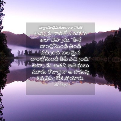 Picture 04 - న్యాయాధిపతులు 14:14 TELIRV - అప్పుడు వారితో - Bible Verse Picture