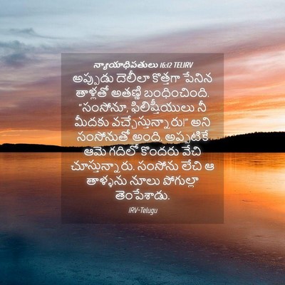 Picture 04 - న్యాయాధిపతులు 16:12 TELIRV - అప్పుడు దెలీలా - Bible Verse Picture