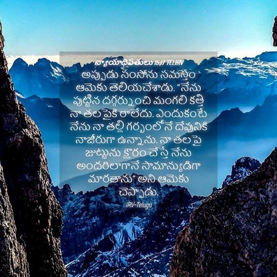 Picture 04 - న్యాయాధిపతులు 16:17 TELIRV - అప్పుడు సంసోను - Bible Verse Picture