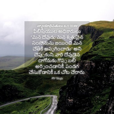 Picture 04 - న్యాయాధిపతులు 16:23 TELIRV - ఫిలిష్తీయుల - Bible Verse Picture