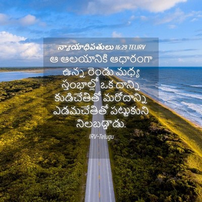 Picture 04 - న్యాయాధిపతులు 16:29 TELIRV - ఆ ఆలయానికి - Bible Verse Picture