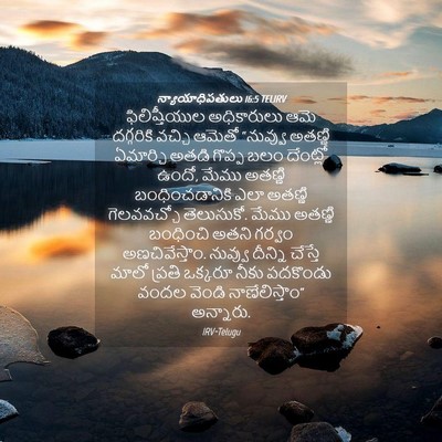 Picture 04 - న్యాయాధిపతులు 16:5 TELIRV - ఫిలిష్తీయుల - Bible Verse Picture