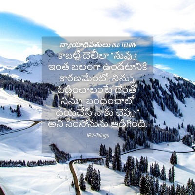 Picture 04 - న్యాయాధిపతులు 16:6 TELIRV - కాబట్టి దెలీలా - Bible Verse Picture