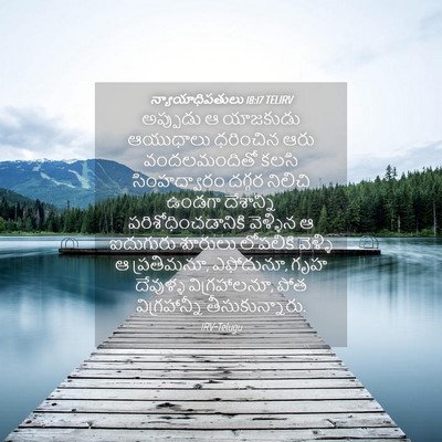 Picture 04 - న్యాయాధిపతులు 18:17 TELIRV - అప్పుడు ఆ యాజకుడు - Bible Verse Picture