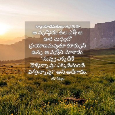 Picture 04 - న్యాయాధిపతులు 19:17 TELIRV - ఆ వృద్ధుడు తల - Bible Verse Picture