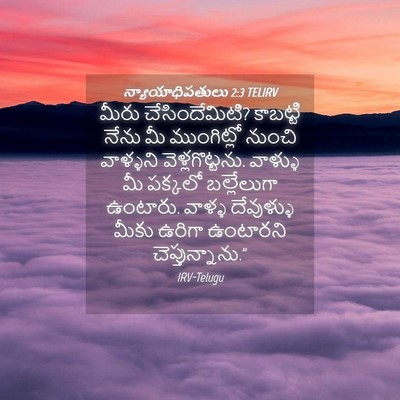 Picture 04 - న్యాయాధిపతులు 2:3 TELIRV - మీరు చేసిందేమిటి? - Bible Verse Picture