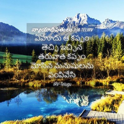 Picture 04 - న్యాయాధిపతులు 3:18 TELIRV - ఏహూదు ఆ కప్పం - Bible Verse Picture