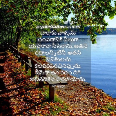 Picture 04 - న్యాయాధిపతులు 4:15 TELIRV - బారాకు వాళ్ళను - Bible Verse Picture