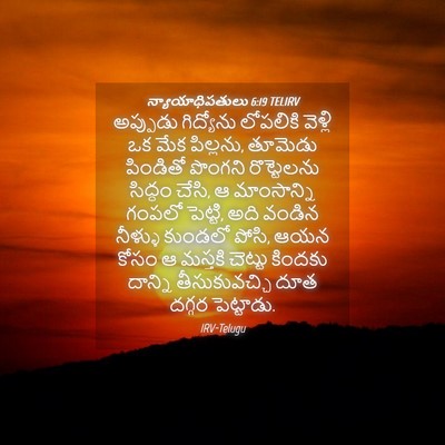 Picture 04 - న్యాయాధిపతులు 6:19 TELIRV - అప్పుడు గిద్యోను - Bible Verse Picture