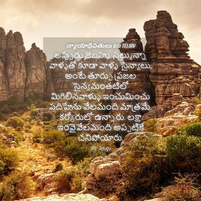 Picture 04 - న్యాయాధిపతులు 8:10 TELIRV - అప్పుడు జెబహు, - Bible Verse Picture