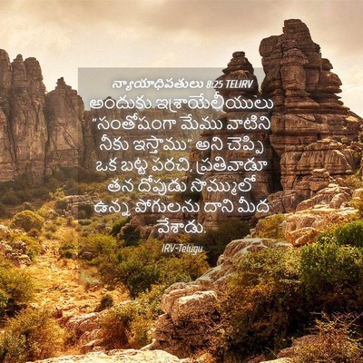 Picture 04 - న్యాయాధిపతులు 8:25 TELIRV - అందుకు - Bible Verse Picture