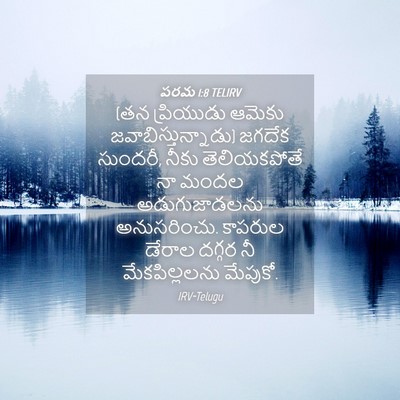 Picture 04 - పరమ 1:8 TELIRV - (తన ప్రియుడు ఆమెకు - Bible Verse Picture
