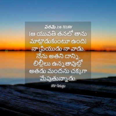 Picture 04 - పరమ 2:16 TELIRV - (ఆ యువతి తనలో తాను - Bible Verse Picture
