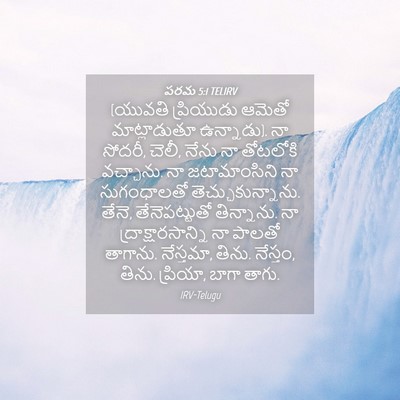 Picture 04 - పరమ 5:1 TELIRV - (యువతి ప్రియుడు - Bible Verse Picture