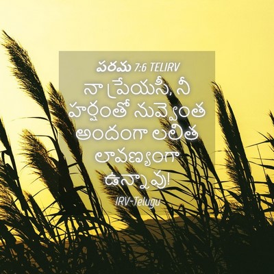 Picture 04 - పరమ 7:6 TELIRV - నా ప్రేయసీ, నీ - Bible Verse Picture