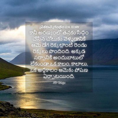 Picture 04 - ప్రకటన గ్రంథం 12:14 TELIRV - కానీ అరణ్యంలో - Bible Verse Picture