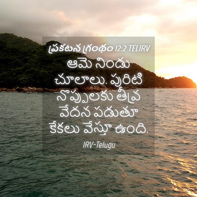 Picture 04 - ప్రకటన గ్రంథం 12:2 TELIRV - ఆమె నిండు చూలాలు. - Bible Verse Picture