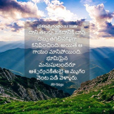 Picture 04 - ప్రకటన గ్రంథం 13:3 TELIRV - దాని తలల్లో - Bible Verse Picture