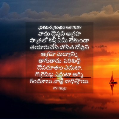 Picture 04 - ప్రకటన గ్రంథం 14:10 TELIRV - వాడు దేవుని ఆగ్రహ - Bible Verse Picture