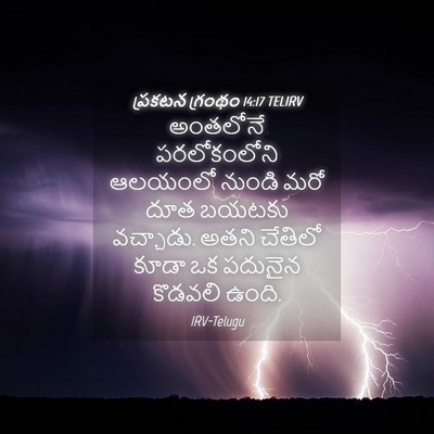 Picture 04 - ప్రకటన గ్రంథం 14:17 TELIRV - అంతలోనే - Bible Verse Picture